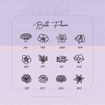 Personalised Engraved Birth Flower Line Sterling Silver Necklace Bridal Shower Birthday Mother's Day Gift for Women