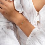 Personligt 1-6 Baguette Födelsestenar Dainty Armband Födelsedag Mors dag Present för kvinnor