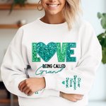 Personlig Love Being Called Grandma Faux Embroidery Sequin T-shirt Sweatshirt med 1-14 namn Mors dag Födelsedagspresent för mormor mamma 6