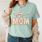 Personalised Multi-colour Floral I Love Being MOM T-shirt Sweatshirt with 1-7 Names Mother’s Day Birthday Gift for Mom Grandma