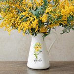 Personalized Watercolor Birth Flower Ceramic Vase with Text Home Decoration Birthday Mother's Day Gift for Women