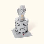 Personalized Forever in Our Hearts Angel Perpetual Calendar with Name and Date Desk Decor Sympathy Memorial Gift for Loss of Loved One