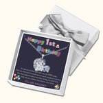 Personlig Lucky Fantasy Unicorn halskjede med barnas navn for 1-9 år gamle jenter Bursdag Jul Tilbake til skolegave