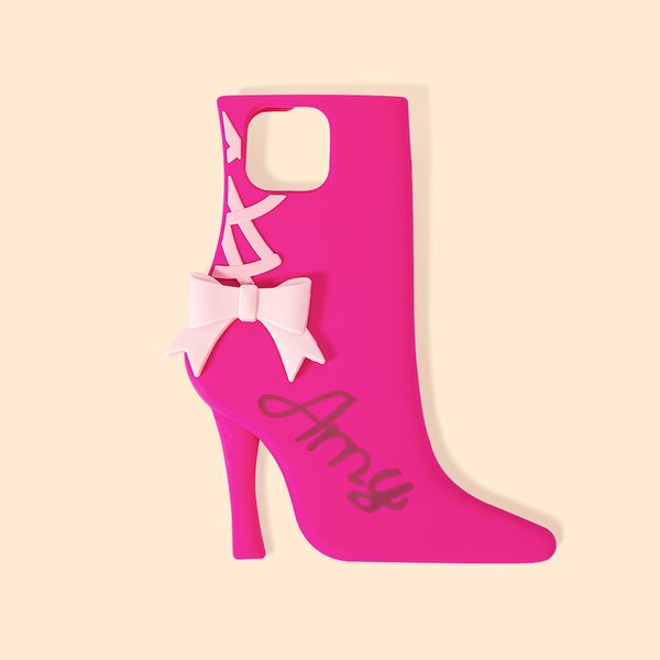 Coque iPhone Personnalisée avec Nom Coque en Forme de Souliers à Talons Hauts Cadeau Anniversaire Fête pour Femme Amie Sœur