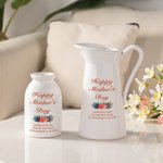 Vaso di ceramica con testo personalizzato Happy Mother's Day Flower Home Decor Regalo di compleanno per la festa della mamma per le donne