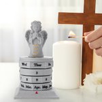 Personalized Forever in Our Hearts Angel Perpetual Calendar with Name and Date Desk Decor Sympathy Memorial Gift for Loss of Loved One
