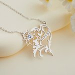 Collana con cuore di pietra di nascita personalizzata con nome Regalo per la festa della mamma, San Valentino, anniversario per lei