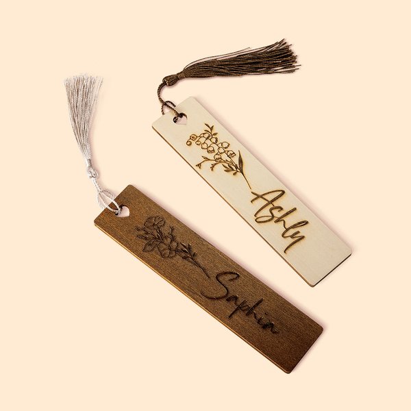 Segnalibro in legno personalizzato inciso con nome, compleanno, festa della mamma, regalo bibliotecario per l'amico amante dei libri