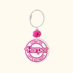 Style Poupée Rose 3D Acrylic Tote Bag Tag with Name or Letter Birthday Beach Party Gift for Her