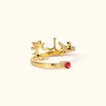 Anello aperto con nome arabo personalizzato e pietra di nascita Regalo di compleanno islamico per le donne