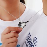 Personalised Two-colour Cat Hugging Matching Necklace with Engraved Names Valentine's Day Birthday Gift for Besties Couple