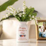 Vaso di ceramica con testo personalizzato Happy Mother's Day Flower Home Decor Regalo di compleanno per la festa della mamma per le donne