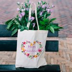 Personalized You Make Life Beautiful Floral Hoop Canvas Tote Bag with Name Mother's Day Gift for Mom Grandma