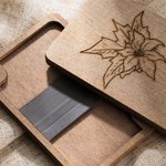 Personalized Birth Flower Wooden Magnetic Needle Box with Name Birthday Mother’s Day Gift for Sewing Lover