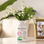 Personalized Happy Birthday Watercolor Birth Flower Ceramic Vase with Name Home Decoration Mother's Day Gift for Woman