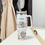 Gobelet personnalisé en acier inoxydable de qualité alimentaire avec nom Cadeau d'anniversaire de fête des mères Cadeau de tricot pour les amoureux de la couture