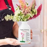 Personalized Happy Birthday Watercolor Birth Flower Ceramic Vase with Name Home Decoration Mother's Day Gift for Woman