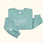 Personalised Pet Portrait Sweatshirt Hoodie with Name Birthday Gift for Dog Cat Mom Pet Lover Owner