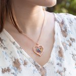 Collier en Cœur Personnalisé avec 1-8 Prénoms Gravés et Pierres de Naissance Collier d'Argent pour Maman Cadeau Anniversaire Fête des Mères