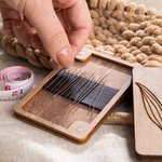 Personalized Birth Flower Wooden Magnetic Needle Box with Name Birthday Mother’s Day Gift for Sewing Lover