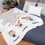 Personalized Daddy We Love You Always Forever Soft Blanket with Cute Characters Home Decoration Birthday Father's Day Gift for Dad Grandpa