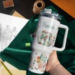 Gobelet personnalisé en acier inoxydable de qualité alimentaire avec nom Cadeau d'anniversaire de fête des mères Cadeau de tricot pour les amoureux de la couture