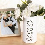 Personlig håndlaget leireglassvase med tekst Dato Bursdag Bryllupsgave til par