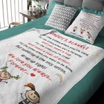Personalized Daddy We Love You Always Forever Soft Blanket with Cute Characters Home Decoration Birthday Father's Day Gift for Dad Grandpa