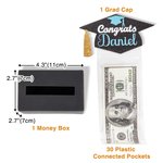 Gepersonaliseerde Glitter Graduation Cap Pull Out Money Gift Box Geld Houder met Naam en 30st Transparante Zakjes Gift voor Class of 2025 Afgestudeerden