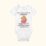 Personlig söt krita stil 100% bomull Baby Onesies med namn första mors dag gåva för nyfödda