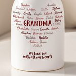 Vaso personalizzato in ceramica bianca con nomi, decorazione per la casa, festa della mamma, regalo di compleanno per la nonna.