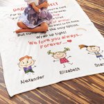 Personalized Daddy We Love You Always Forever Soft Blanket with Cute Characters Home Decoration Birthday Father's Day Gift for Dad Grandpa