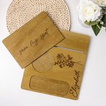 Regalo de Cumpleaños para los amantes de la Lectura Personalizado y Grabado Flor de Nacimiento Soporte de Madera para Libros Juego de Marcapáginas con