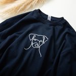 Personalised Pet Portrait Sweatshirt Hoodie with Name Birthday Gift for Dog Cat Mom Pet Lover Owner