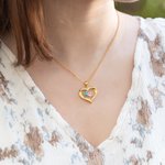Collier en Cœur Personnalisé avec 1-8 Prénoms Gravés et Pierres de Naissance Collier d'Argent pour Maman Cadeau Anniversaire Fête des Mères