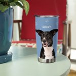 Personalised Paw Bone Heart Pet Portrait Stainless Steel 20oz Tumbler with Name Birthday Anniversary Gift for Pet Lover