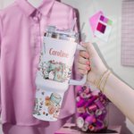 Gobelet personnalisé en acier inoxydable de qualité alimentaire avec nom Cadeau d'anniversaire de fête des mères Cadeau de tricot pour les amoureux de la couture