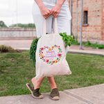 Personalized You Make Life Beautiful Floral Hoop Canvas Tote Bag with Name Mother's Day Gift for Mom Grandma
