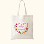 Personalized You Make Life Beautiful Floral Hoop Canvas Tote Bag with Name Mother's Day Gift for Mom Grandma