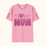 Personalized Colorful Faux Embroidery Sequin Love T-shirt Sweatshirt with Names Birthday Mothers Day Gift for Grandma Mom