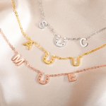 Personalized Horseshoe Necklace with Two Initials Birthday Anniversary Gift for Horse Lover Women