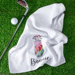 Personalizada Palos de Golf de Colores Toalla Waffle de Golf Absorbe el Sudor con Clip para Colgar Nombre Regalo de Cumpleaños para los Amantes del Go