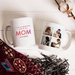 Personalisierte Gradient Text 11oz/15oz Keramik Becher mit 4 Collage Fotos Muttertag Geburtstag Geschenk für Mama Oma
