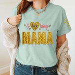 Personalized Colorful Faux Embroidery Sequin Love T-shirt Sweatshirt with Names Birthday Mothers Day Gift for Grandma Mom