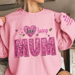 Personalized Colorful Faux Embroidery Sequin Love T-shirt Sweatshirt with Names Birthday Mothers Day Gift for Grandma Mom