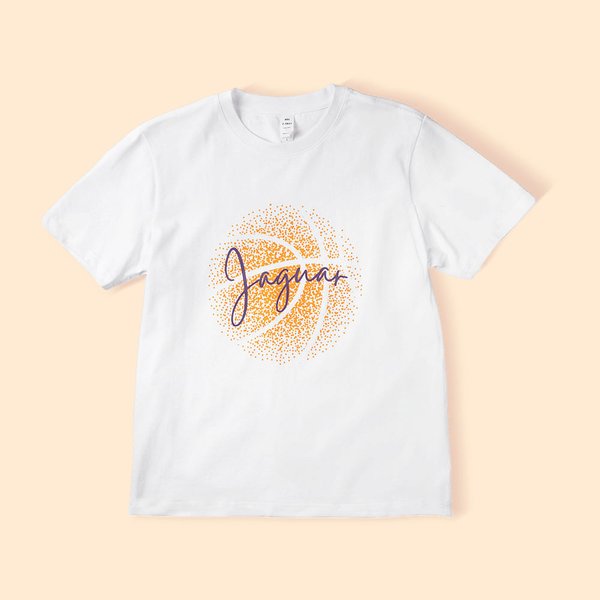 Personalized Dotted Basketball Design Unisex T-shirt Sweatshirt Hoodie with Name Birthday Game Day Team Gift for Basketball Lovers