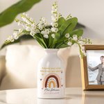 Vaso in ceramica con design arcobaleno personalizzato, decorazione per la casa con nome dell'insegnante e dello studente Regalo di ringraziamento per 