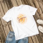 Personlig prikket basketballdesign Unisex T-skjorte genser med hettegenser med navn Bursdag Spilldag Laggave til basketballelskere