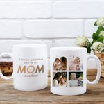 Personalisierte Gradient Text 11oz/15oz Keramik Becher mit 4 Collage Fotos Muttertag Geburtstag Geschenk für Mama Oma