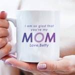 Personalisierte Gradient Text 11oz/15oz Keramik Becher mit 4 Collage Fotos Muttertag Geburtstag Geschenk für Mama Oma